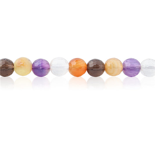 Natural Colorful Beads Round Faceted 6mm Hole 0.8mm about 70pcs 39cm strand