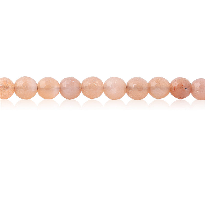 Natural Orange Moonstone B Beads Round Faceted 6mm Hole 0.8mm about 70pcs 39cm strand