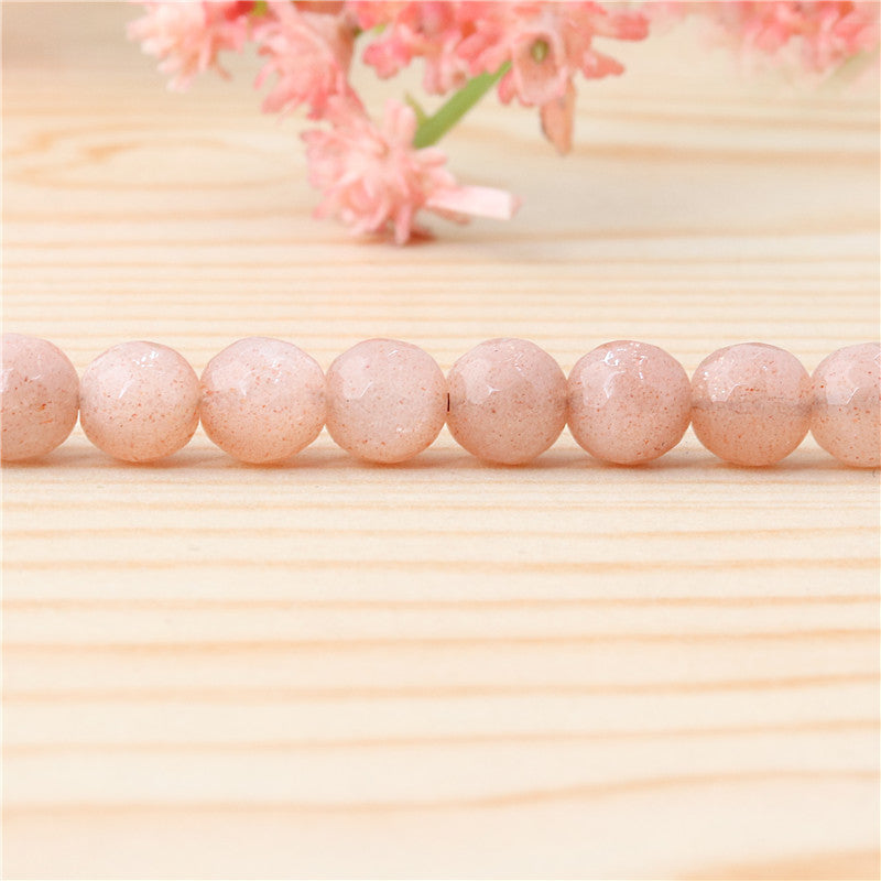 Natural Orange Moonstone A Beads Round Faceted 6mm Hole 0.8mm about 70pcs 39cm strand