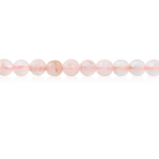 Natural Rose Crystal Beads Round Faceted 6mm Hole 0.8mm about 70pcs 39cm strand