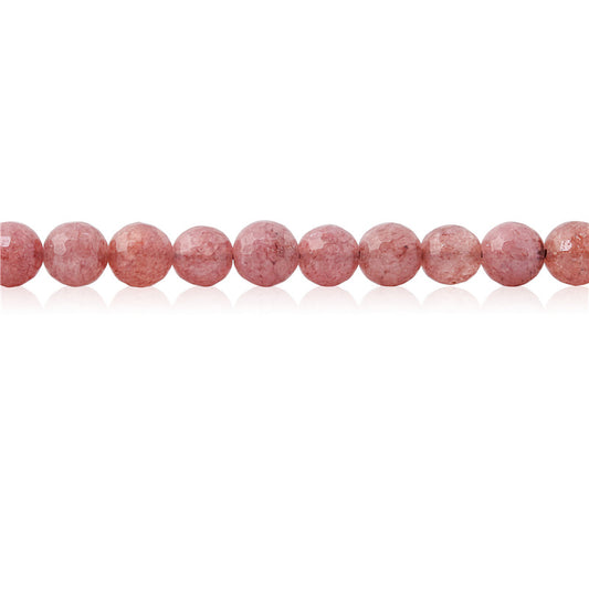 Natural Strawberry Crystal Quartz Beads Round Faceted 6mm Hole 0.8mm about 70pcs 39cm strand