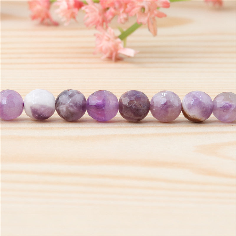 Natural Dog Tooth Amethyst Beads Round Faceted 6mm Hole 0.8mm about 70pcs 39cm strand