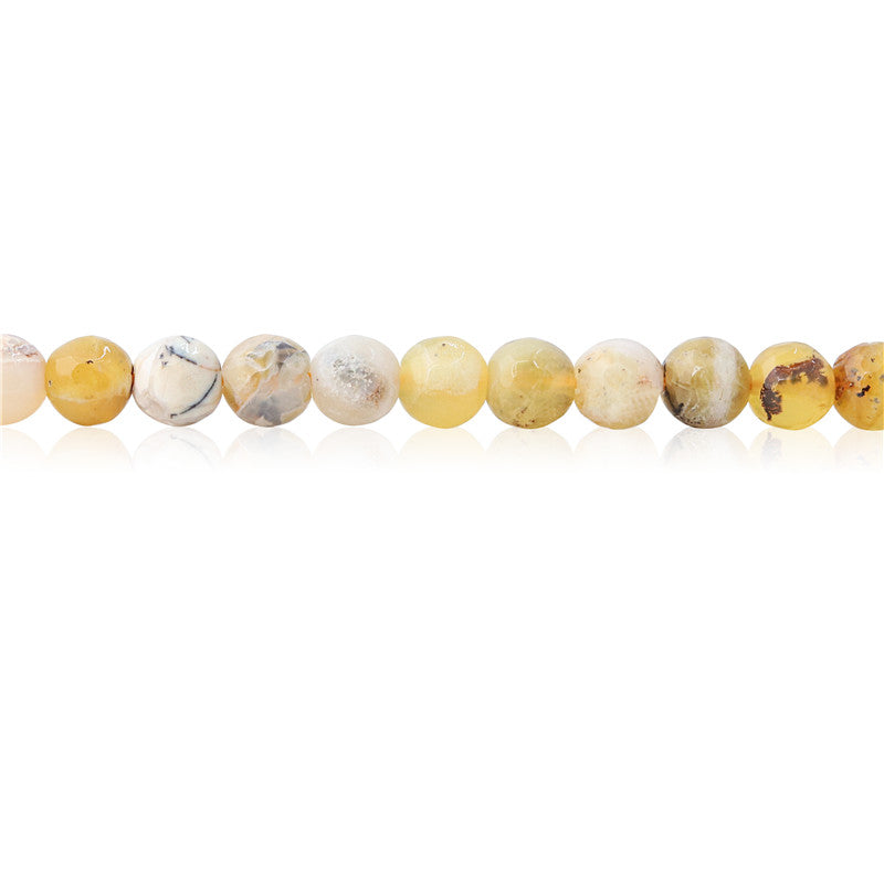 Natural Yellow Opal Beads Round Faceted 6mm Hole 0.8mm about 70pcs 39cm strand