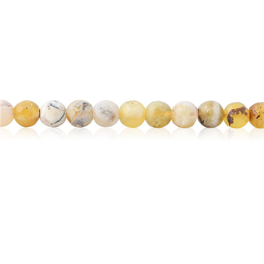 Natural Yellow Opal Beads Round Faceted 6mm Hole 0.8mm about 70pcs 39cm strand