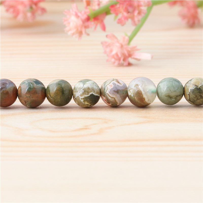 Natural Rhyolite Jasper Beads Round 6mm Hole 0.8mm about 65pcs 39cm strand