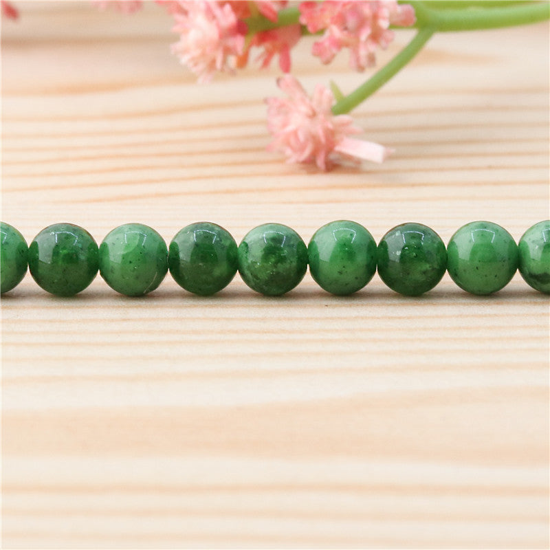 Perles de Jade Russe Naturel Rondes 6mm Trou 0.8mm Environ 65pcs Fil de 39cm