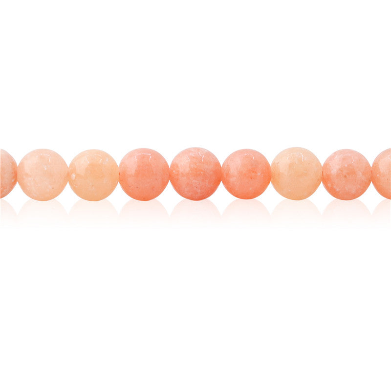 Natural Peach Calcite A Beads Round 6mm Hole 0.8mm about 65pcs 39cm strand