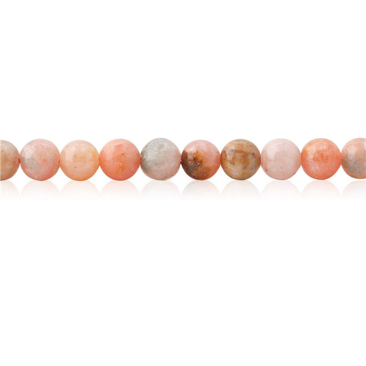 Natural Peach Calcite Beads Round 6mm Hole 0.8mm about 65pcs 39cm strand