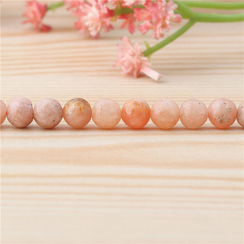 Natural Peach Calcite Beads Round 6mm Hole 0.8mm about 65pcs 39cm strand