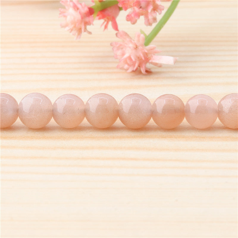 Natural Orange Moonstone Beads Round 6mm Hole 0.8mm about 65pcs 39cm strand