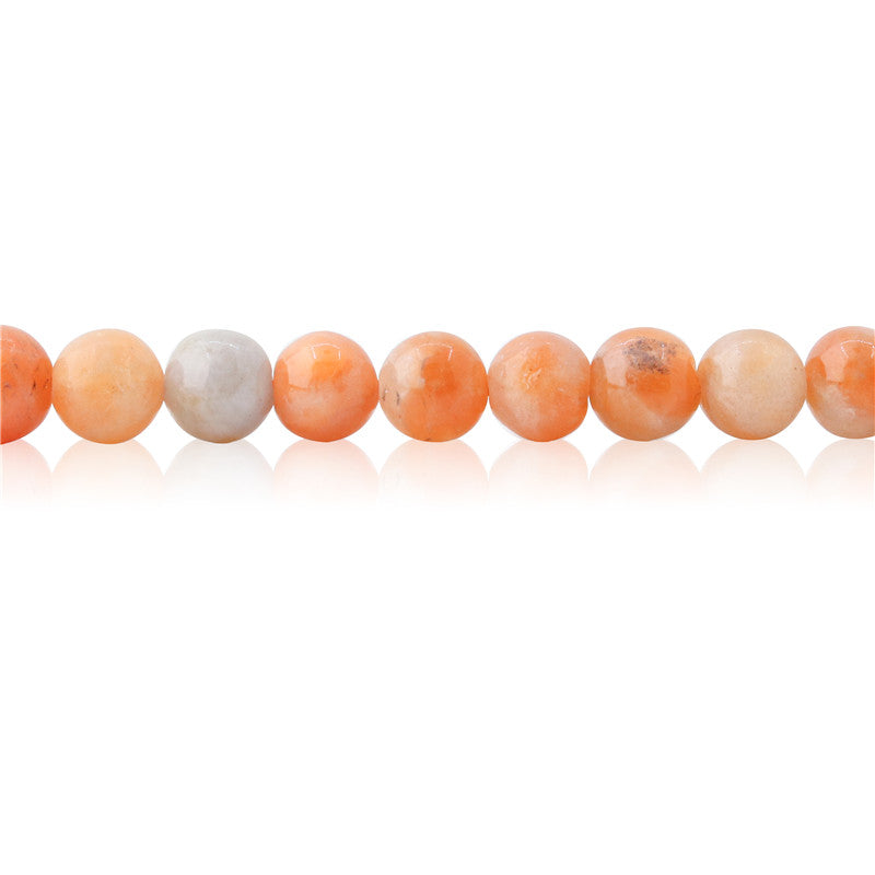 Natural Orange Calcite Beads Round 6mm Hole 0.8mm about 65pcs 39cm strand