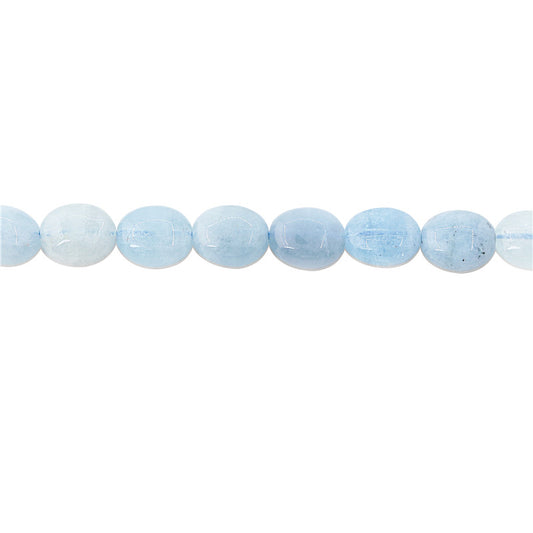 Natural Aquamarine Beads Oval 8x10mm Hole 1mm about 40pcs 39cm strand