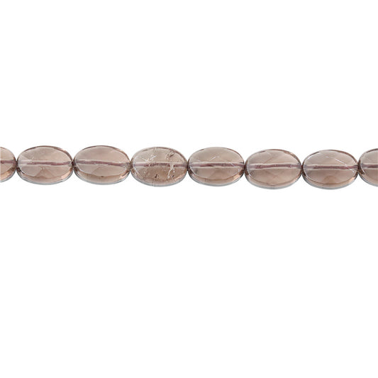 Natural Smoky Quartz Beads Oval Faceted 8x12mm Hole 1mm about 33pcs 39cm strand