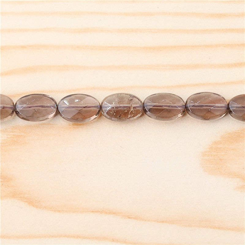 Natural Smoky Quartz Beads Oval Faceted 8x12mm Hole 1mm about 33pcs 39cm strand