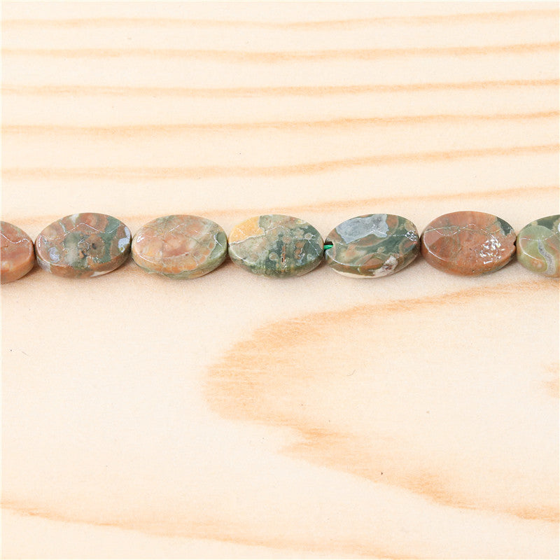 Natural Rhyolite Jasper Beads Oval Faceted 8x12mm Hole 1mm about 33pcs 39cm strand