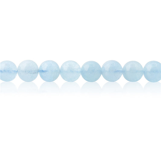 Natural Aquamarine 3A Beads Round 8mm Hole 1mm about 50pcs 39cm strand