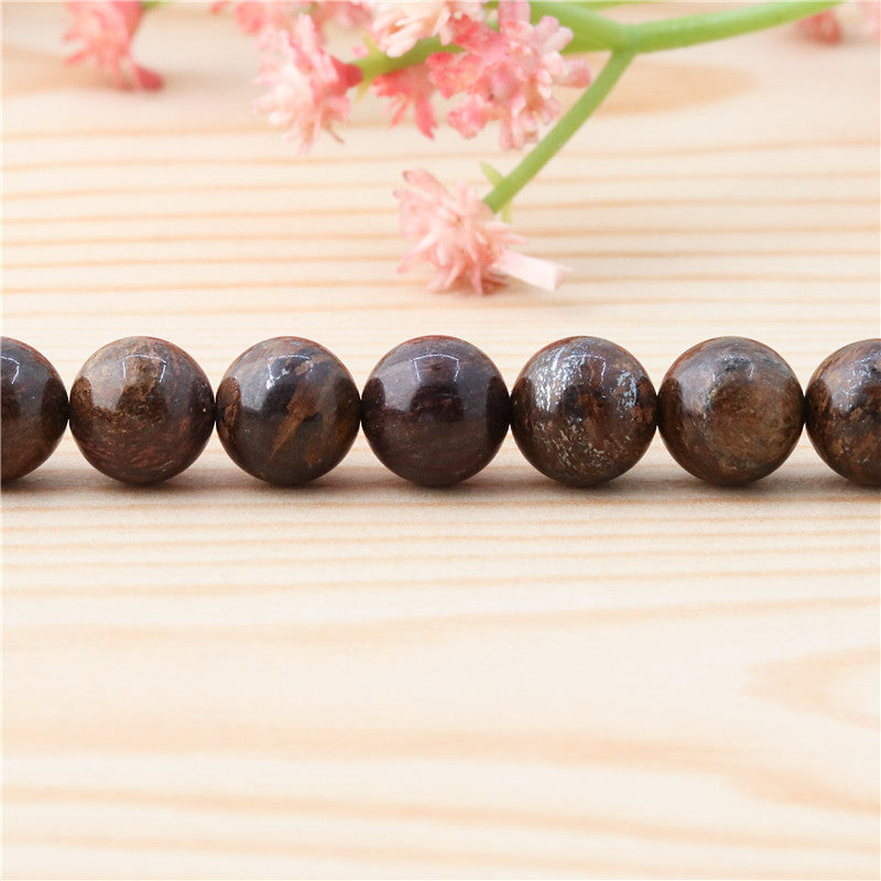 Natural Bronzite Beads Round 8mm Hole 1mm about 50pcs 39cm strand