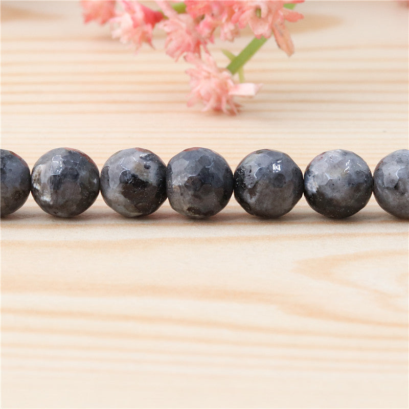 Natural Hypersthene Beads Round Faceted 8mm Hole 1mm about 49pcs 39cm strand