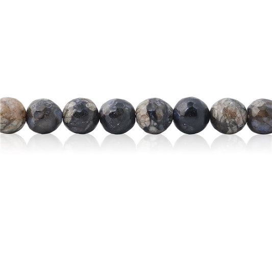 Natural Grey Opal Beads Round Faceted 8mm Hole 1mm about 49pcs 39cm strand