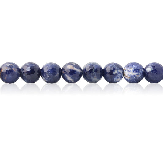 Natural Sodalite Beads Round Faceted 8mm Hole 1mm about 49pcs 39cm strand