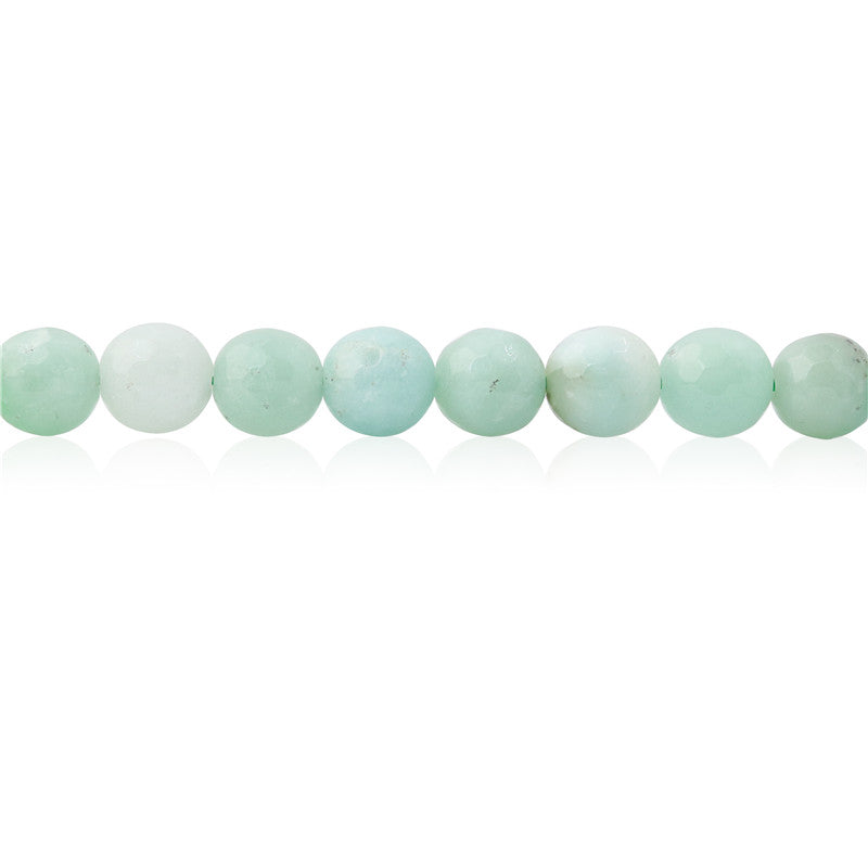 Perles de Jade naturel de Birmanie ronde facette 8mm trou 1mm environ 49pcs 39cm sur fil