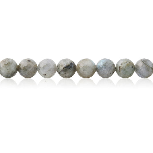 Perles Labradorite naturelle ronde facette 8mm trou 1mm environ 49pcs 39cm sur fil