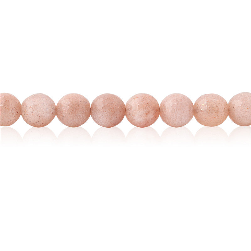 Natural Orange Moonstone B Beads Round Faceted 8mm Hole 1mm about 49pcs 39cm strand