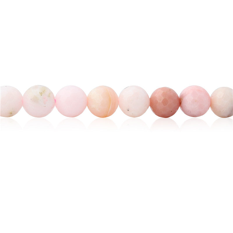 Natural Pink Opal Beads Round Faceted 8mm Hole 1mm about 49pcs 39cm strand