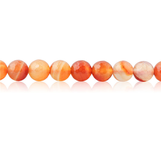 Natural Carnelian Beads Round Faceted 8mm Hole 1mm about 49pcs 39cm strand