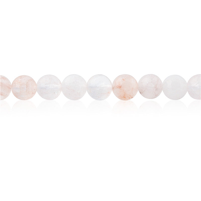 Perles B en cristal rose naturel ronde facette 8mm trou 1mm environ 49pcs 39cm sur fil