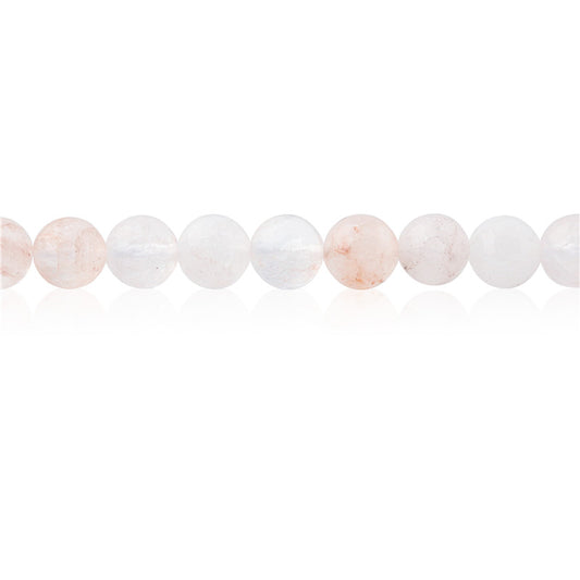 Perles B en cristal rose naturel ronde facette 8mm trou 1mm environ 49pcs 39cm sur fil