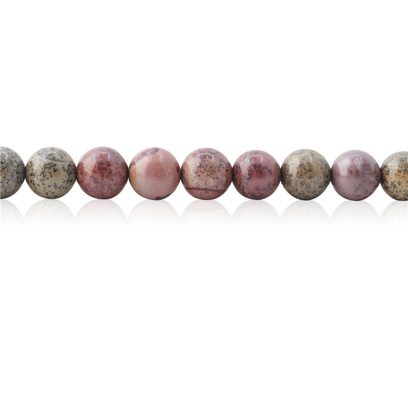 Natural Flower Stone Beads Round 8mm Hole 1mm about 50pcs 39cm strand