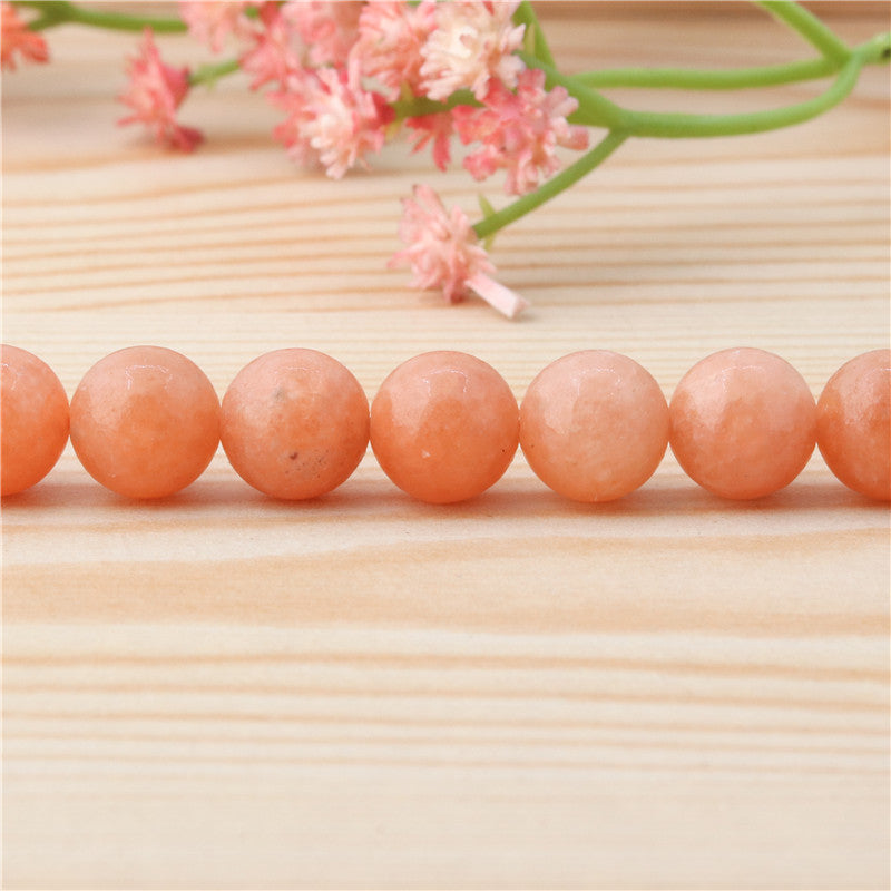 Natural Peach Calcite A Beads Round 8mm Hole 1mm about 50pcs 39cm strand