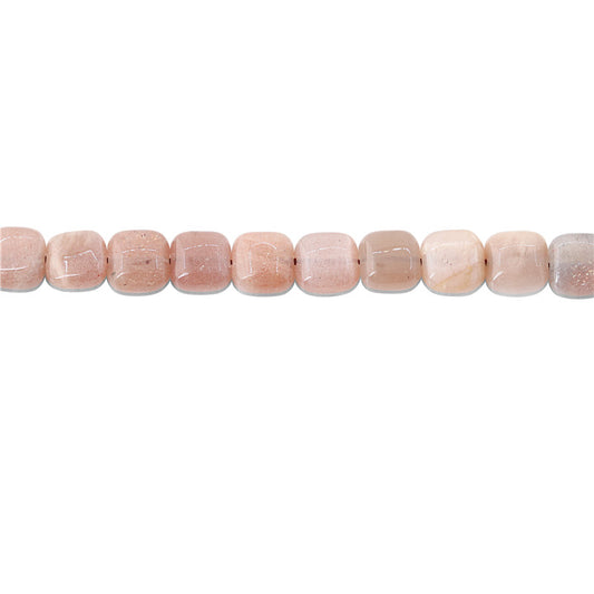 Natural Orange Moonstone Beads Flat Square 8mm Hole 0.8mm about 49pcs 39cm strand