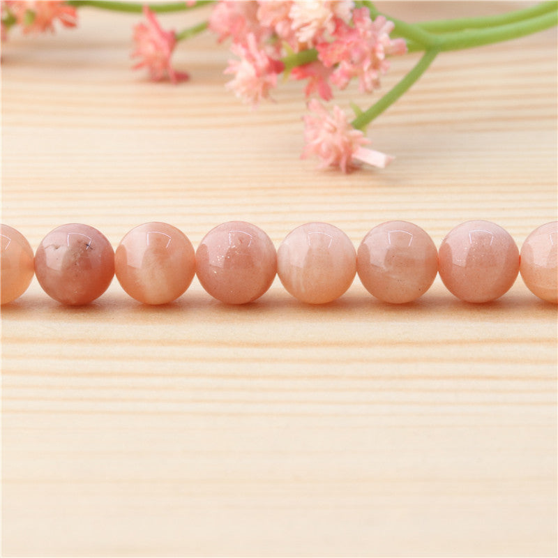 Natural Orange Moonstone Beads Round 8mm Hole 1mm about 50pcs 39cm strand