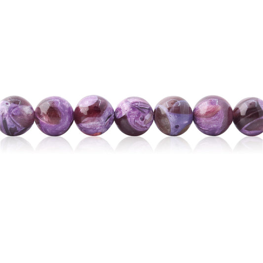 Perline di lepidolite viola naturale rotonde da 8 mm, foro da 1 mm, circa 50 pezzi di filo da 39 cm