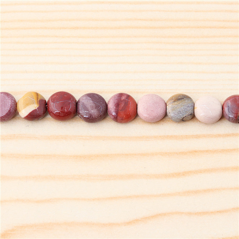 Natural Caryolite Beads Flat Round 8mm Hole 1mm about 49pcs 39cm strand