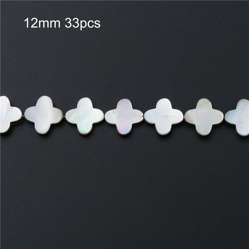 Perles de nacre en coquillage gris naturel, forme fleur plate, trou de 12mm, 1mm, environ 33 pièces, fil de 39cm