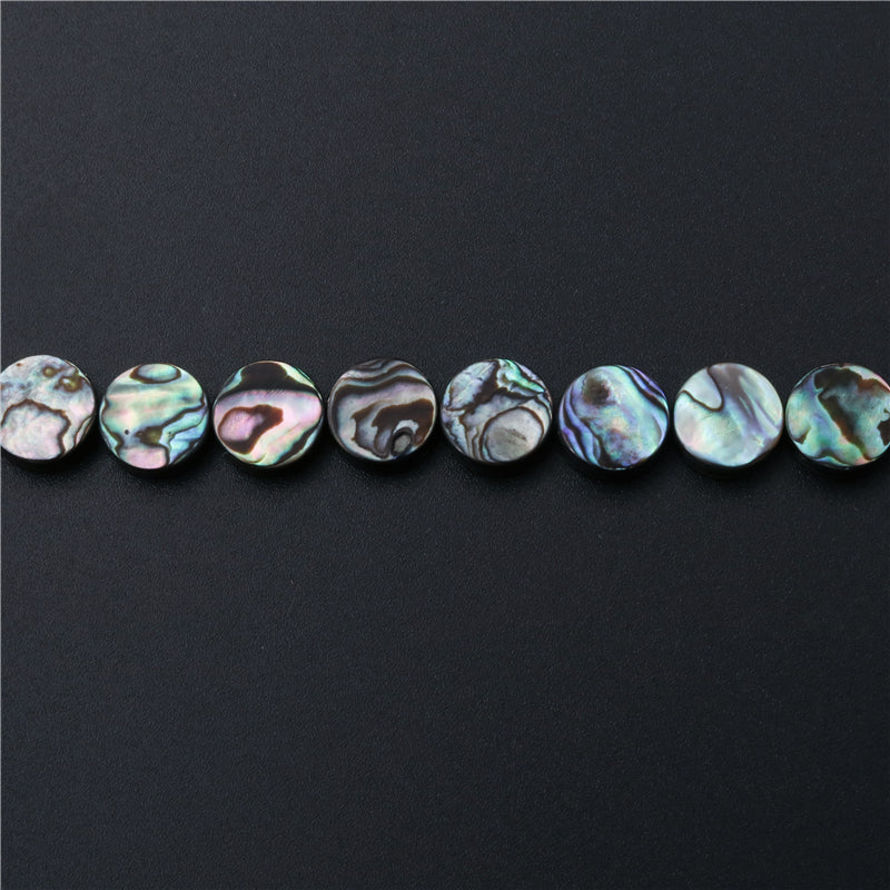 Natural Abalone Shell Beads Flat Round 16mm Hole 1mm about 25pcs 39cm strand