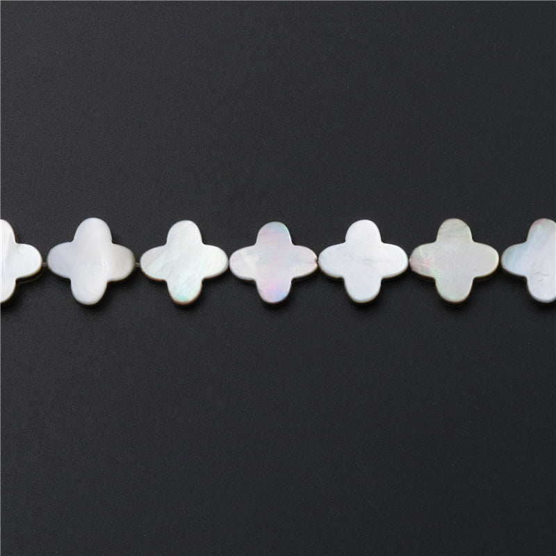 Natural Gray Shell Mother Of Pearl Beads Flat Flower Shape 16mm Hole 1mm about 25pcs 39cm strand