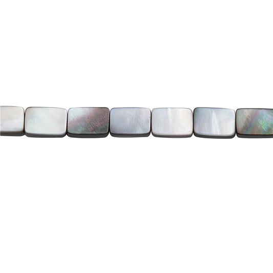 Natural Gray Shell Mother Of Pearl Beads Flat Rectangle 8x12mm Hole 1mm about 32pcs 39cm strand