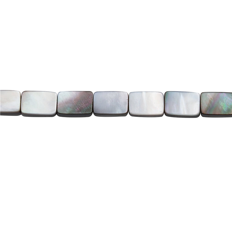 Natural Gray Shell Mother Of Pearl Beads Flat Rectangle 10x14mm Hole 1mm about 28pcs 39cm strand