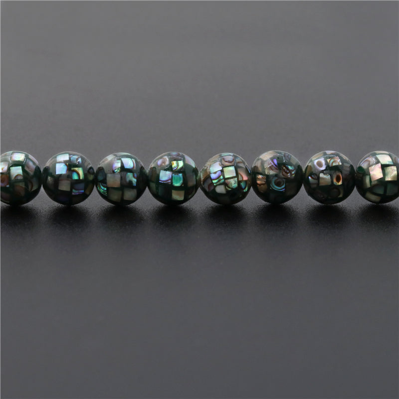 Natural Abalone Shell Beads Round 8mm Hole 0.8mm about 50pcs 39cm strand