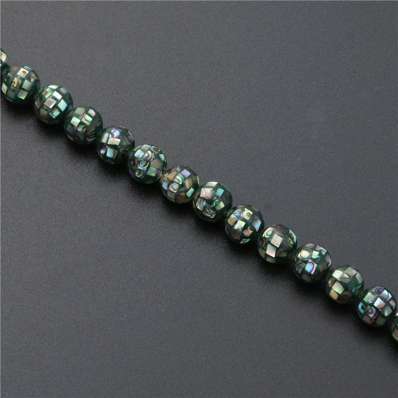 Perles rondes en coquillage d'ormeau naturel, trou de 10mm, 1mm, environ 40 pièces, sur fil de 39cm