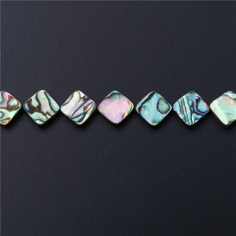 Natural Abalone Shell Beads Flat Square 8mm Hole 0.8mm about 50pcs 39cm strand