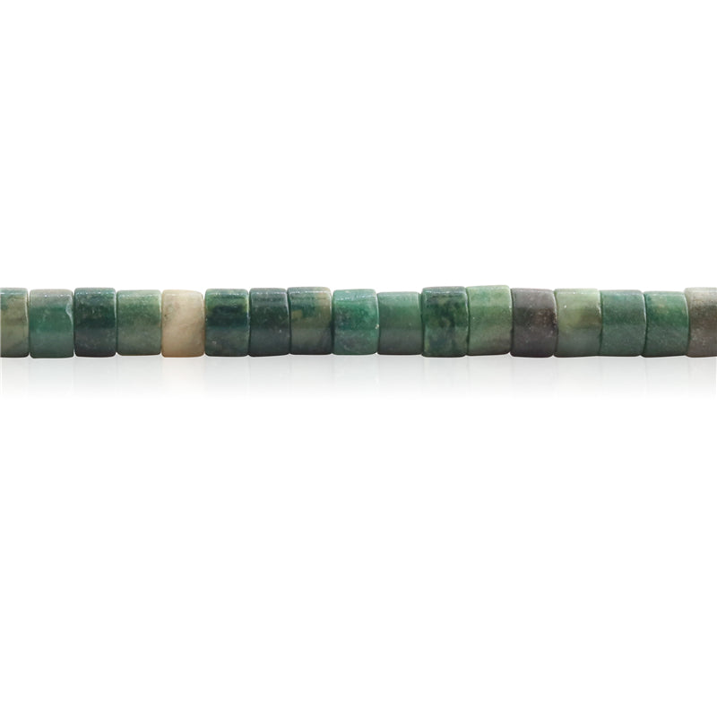 Natürliche afrikanische Jadeperlen Heishi, 2 x 4 mm, Loch 1 mm, ca. 169 Stück, 39 cm Strang