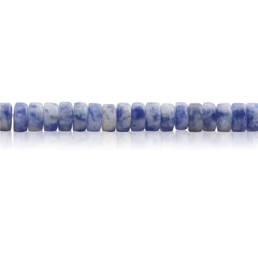 Perles de Jaspe tacheté bleu naturel Heishi sur fil 2x4mm trou 1mm environ 169 pièces 39cm