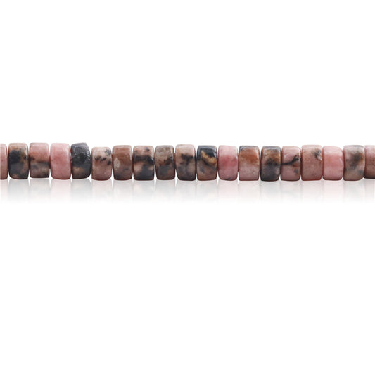 Natural Black Lace Rhodonite Heishi 2x4mm Hole 1mm about 169pcs 39cm strand