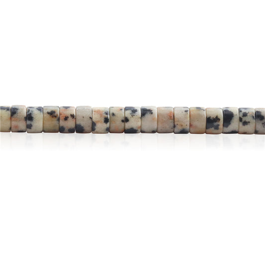 Perline di diaspro dalmata naturale Heishi 2x4mm Foro 1 mm circa 169 pezzi filo da 39 cm