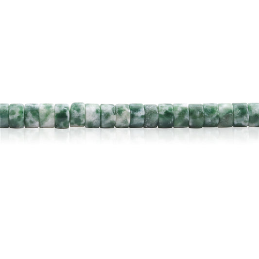 Natürliche grüne Punkt-Jaspis-Perlen, Heishi, 2 x 4 mm, Loch 1 mm, ca. 169 Stück, 39 cm Strang